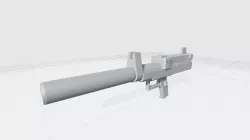 MHW01-2-GM Assault Beam handgun with silencer II 3D print file