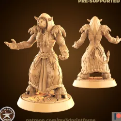 Minotaur Female Druid Meditating