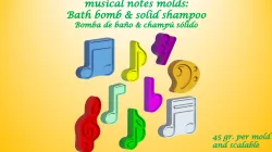 musical note molds pack: BATH BOMB, SOLID SHAMPOO / BATH BOMB, SOLID SHAMPOO