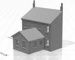 N Gauge Low Relief Rear Terraced House With Single Storey Extension