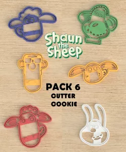 PACK 6 CUTTER COOKIE SHAUN THE SHEEP