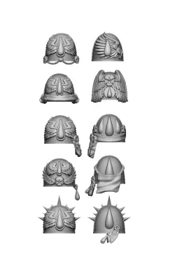 Pauldron Designs - Angels of Blood Space Vampires Shoulder Pads