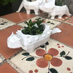 PLANT POT Ankylosaurus LOW-POLY - ankylosaurus PLANT POT