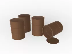 Rusty metal oil barrels