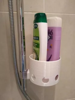 Shower shampoo bottle holder for Hansa shower clips (+ clip included)