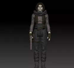 STAR WARS ROGUE ONE JYN ERSO VINTAGE STYLE ACTION FIGURE FOR 3D PRINTING