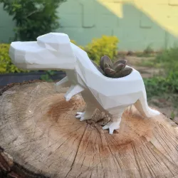 T-Rex LOW-POLY POT - T-Rex PLANT POT