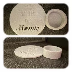 Tea cup coaster with bag holder - 3 models