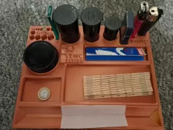 THC DESIGN CANNABIS ROLLING TRAY WITH COMPARTMENTS FOR ACCESSORIES SUPPORTLESS