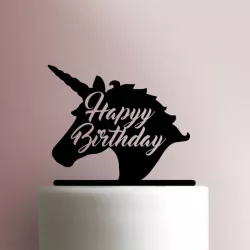 Unicorn happy birthday cake topper