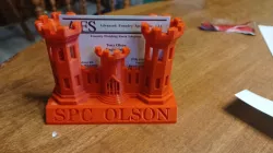 US Military engineers castle business card holder