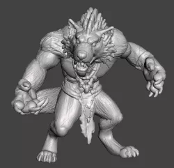 WEREWOLF MINIATURE MODEL FOR FANTASY OR HORROR GAMES