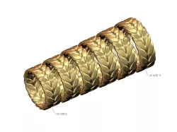 Wide double row faceted wire band Us sizes 6to11 3D print model