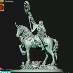 Wood elves mage on unicorn