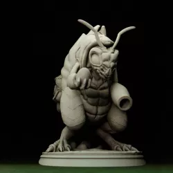 BEETLE THROWS EGGS - MINIATURE - FANTASY - KAEDORN WORLD 3D model