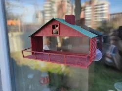 Bird feeder on suction cups