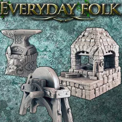Blacksmith Forge, Anvil, and Grindstone SUPPORT FREE - EVERYDAY FOLK