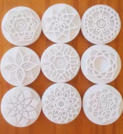 Ceramic, clay, fondant, mandala stamp set