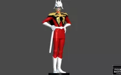 CHAR AZNABLE ZAKU ZEON GUNDAM PILOT GUNPLA ANIME 3D PRINT