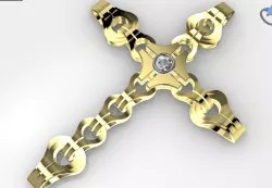 Cross Gold Pendant 3D print model