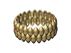 Double row seed shaped motif band size 5to11 3D print model