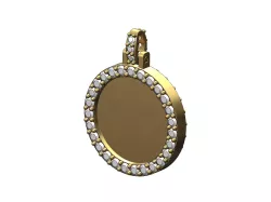Double side diamond memory picture pendant 3D print model