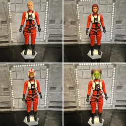 FEMALE X-WING PILOT, TWI'LEK CUSTOM VINTAGE STAR WARS ACTION FIGURE, KENNER 3.75", 5 POA, 1/18