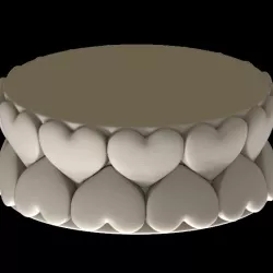 Figurine base with 11 hearts