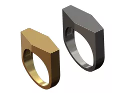 Flat top trapezoidal sides signet ring 3D print model
