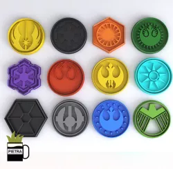 FONDANT COOKIE CUTTER MOLD STAR WARS LOGOS 3D PRINT MODEL