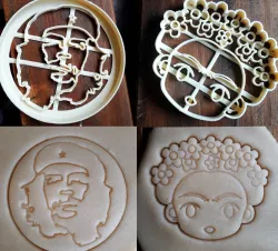 Frida y Che Guevara - simbolos america hispana revolucion cultura cortantes para galleta masa