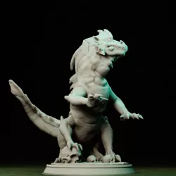 GREEN LIZARD - MINIATURE - FANTASY - KAEDORN WORLD 3D model