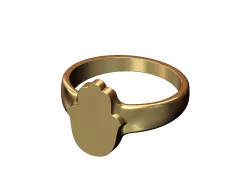 Hand of Fatima Hamsa shaped signet ring US size 5 to 11 3D print model