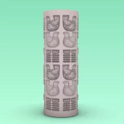 HAND ROLLER/POLYMERIC CLAY SILK FOR TEXTURES/HEN AND FLOWER TEXTURE/LORREN3D