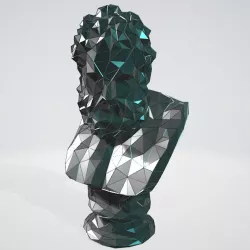 Heracles bust WIREFRAME VORONOI WIREMESH MESH