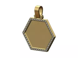Hexagonal diamond memory picture pendant 3D print model