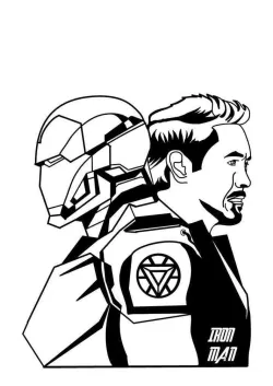 iron man and tony stark stencil
