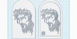 Jesus Christ icon, inscription IC XC NIKA, Christian Gift, Home Wall Art Decor, spiritual medalion PACK of 2 models