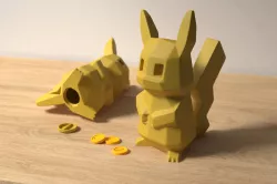 Low-poly Pikachu - Piggy Bank