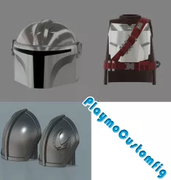 Mandalorian MAJ, Book of Boba Fett, Jango Helmet Playmobil Boba Fett Armor