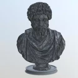 Marcus Aurelius Bust WIREFRAME VORONOI WIREMESH MESH