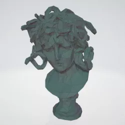 Medusa bust WIREFRAME VORONOI WIREMESH MESH