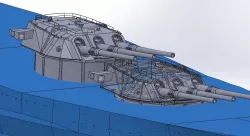 Model of the main battery turret of the battleship "Yamato" or the starship "Yamato", scale 1 / 200-1 / 100.
