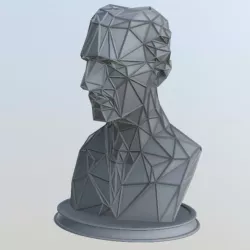 Nikola Tesla BUST WIREFRAME VORONOI WIREMESH MESH