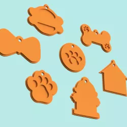 pet tag badges dog and cat x7 - MOD 2
