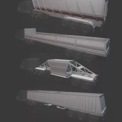 Set of N scale Semi Dry Bulk Chassis