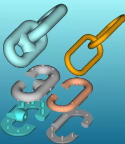 Toys for boys-ship/mooring/chain link, anchor chain link, missing link- OpenSCAD CSV
