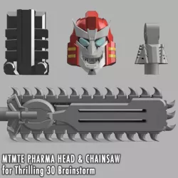 Transformers MTMTE Pharma Head & Chainsaw for T30 Brainstorm