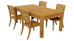 Wooden Table & Chairs 3D Model