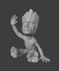 Grock - (Groot + The Rock Mashup) - No Supports